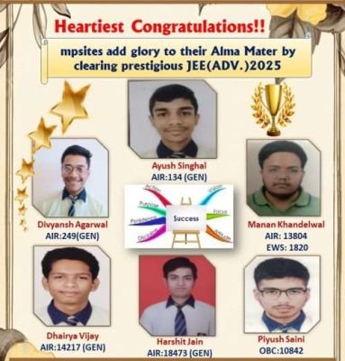 A proud moment Ayush Singhal secured 134 AIR and Divyansh Agarwal secured 249 AIR in JEE Advnaced 2025